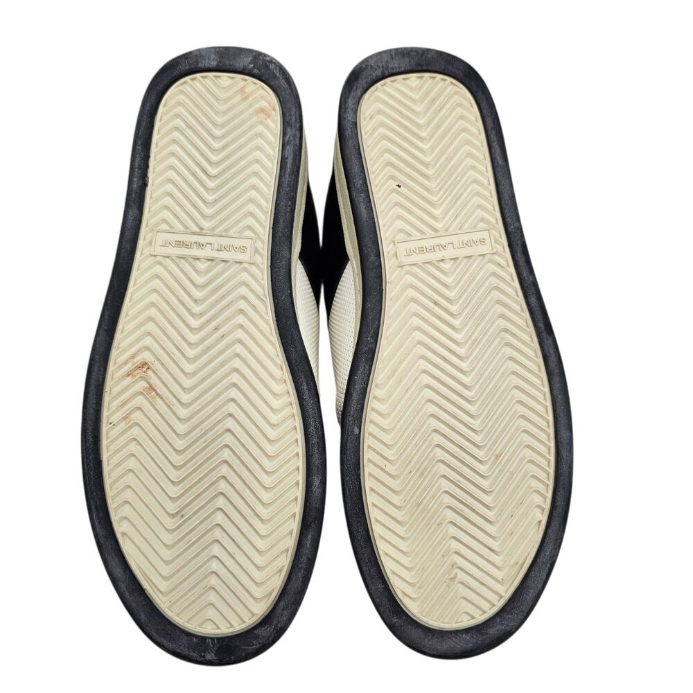 Saint Laurent SL61 Low Top Sneaker Black White Leather Size 39.5 US 9.5 - Picture 10 of 13